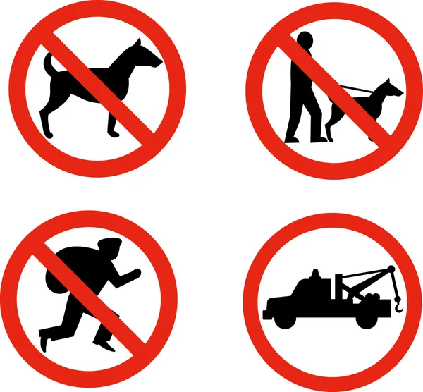 Útjelző táblák nem kutyák vontató anti-lopás — Stock Fotó