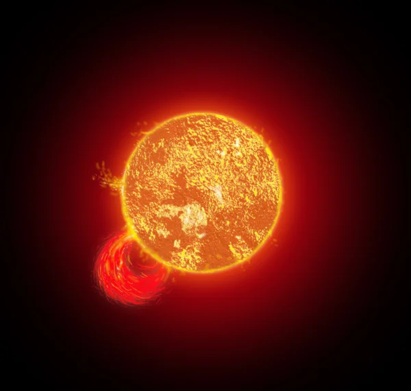 Tormenta solar en la superficie del sol — Foto de Stock