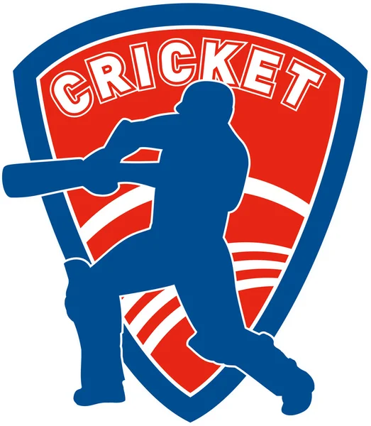 Cricket speler batsman batting schild — Stockfoto