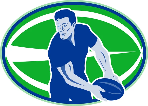 Rugby player geçen topu — Stok fotoğraf