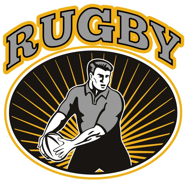 Rugby-Spieler beim Ballspielen — Stockfoto