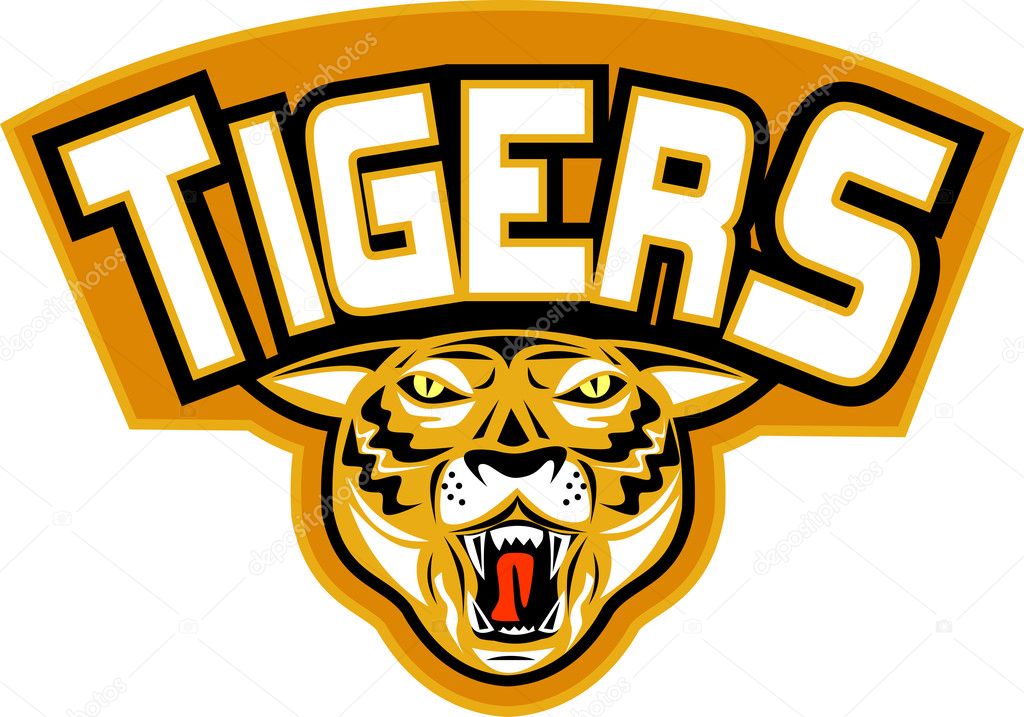 Tiger sports mascot head front — Stock Photo © patrimonio #5560687