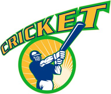 Cricket sports batsman batting clipart