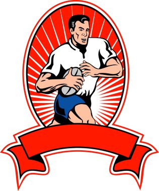 topu ile çalışan rugby oyuncusu