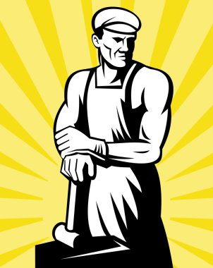 Blacksmith with hammer clipart