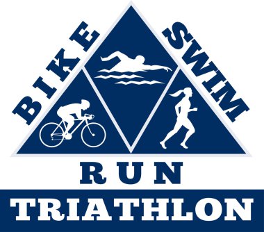 Triathlon swim bike run race clipart