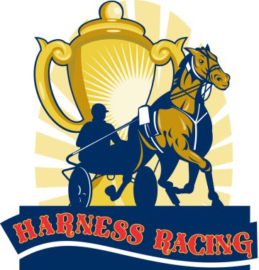 Harness horse race racing championship cup clipart