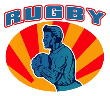 topu ile çalışan rugby oyuncusu