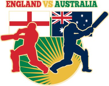 Kriket vurucu İngiltere vs Avustralya bayrağı spor