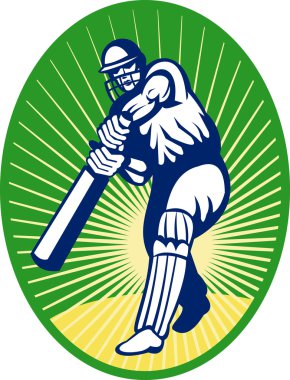 Cricket sports batsman batting clipart