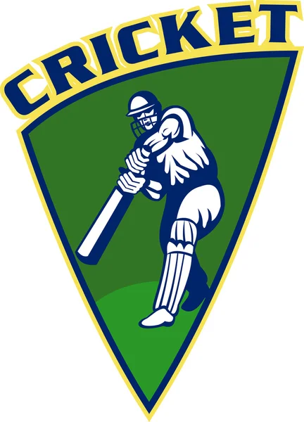 Cricket sports batsman batting shield — Stock Photo, Image