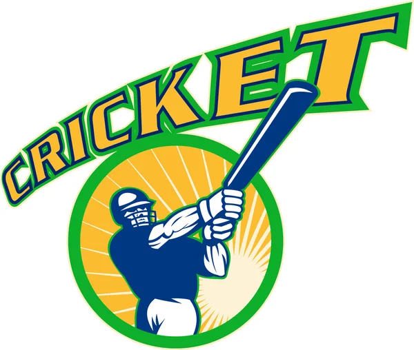 Cricket sports batsman batting — Stock Photo, Image