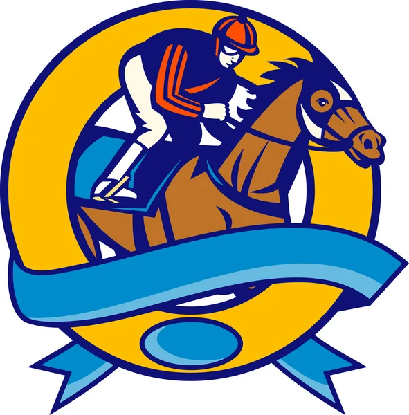 Horse and jockey racing — Stock Photo, Image