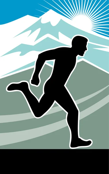 Μαραθώνιος runner σιλουέτα — Φωτογραφία Αρχείου