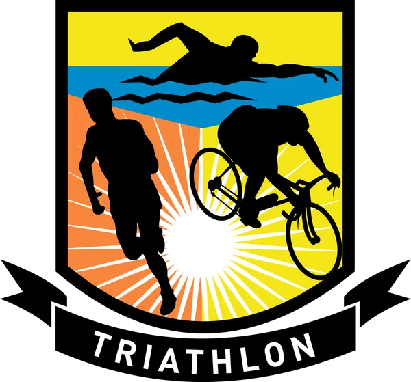 Triathlon corrida de bicicleta de natação — Fotografia de Stock