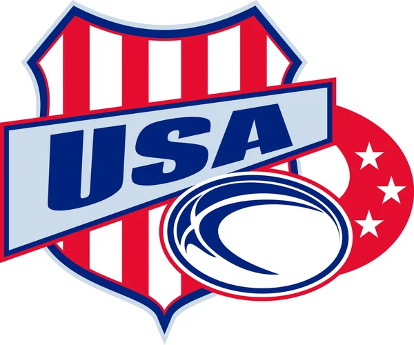 Escudo de bola de rugby americano EUA — Fotografia de Stock