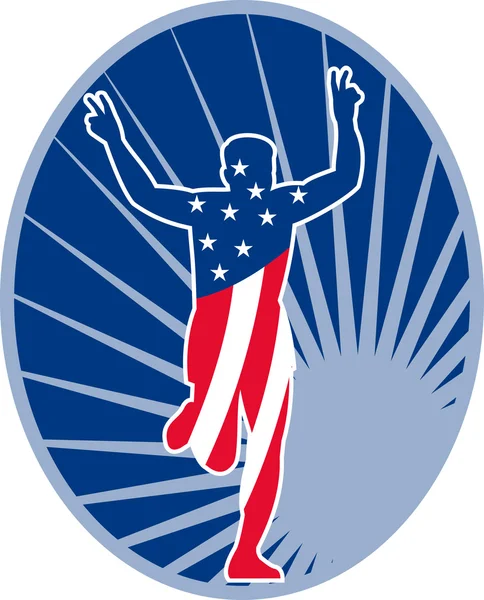 American marathon runner run race — Stock Photo, Image