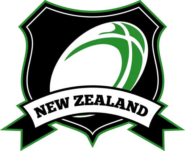 Nova zelândia escudo de bola de rugby — Fotografia de Stock