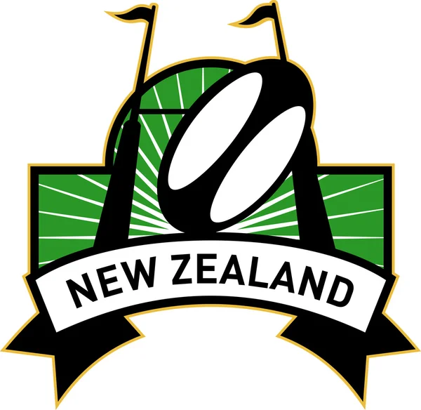 Rugby gol post bola nova zelândia — Fotografia de Stock