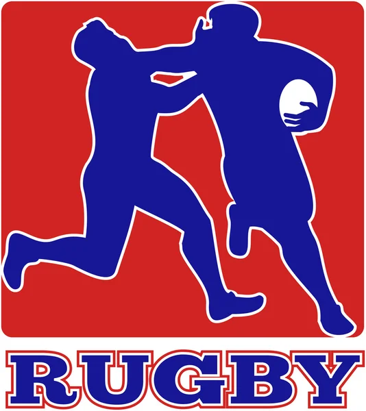 Jogador de rugby atacar defendendo fora — Fotografia de Stock