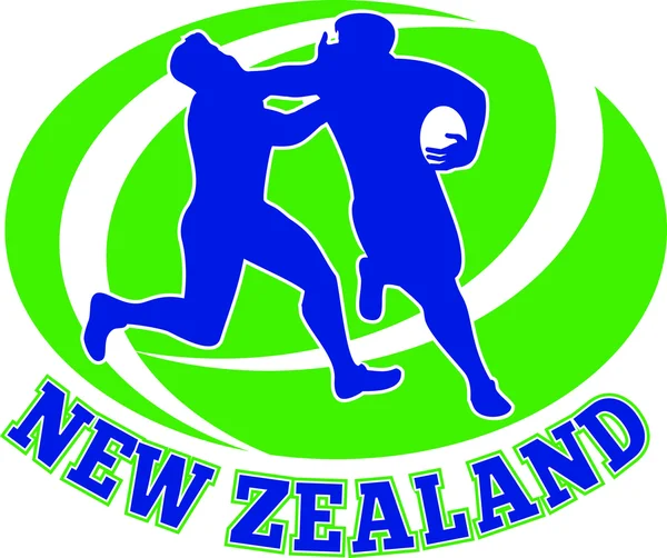 Rugby player tackla fending Nya Zeeland — Stockfoto