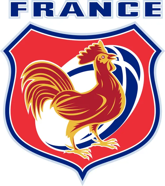 Rugby rooster mascot france — Stock Photo, Image