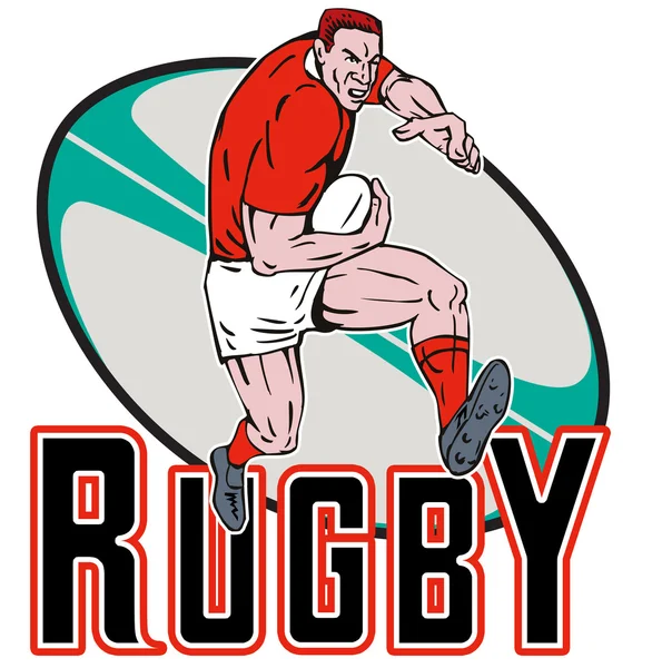 Giocatore di rugby respingere — Foto Stock