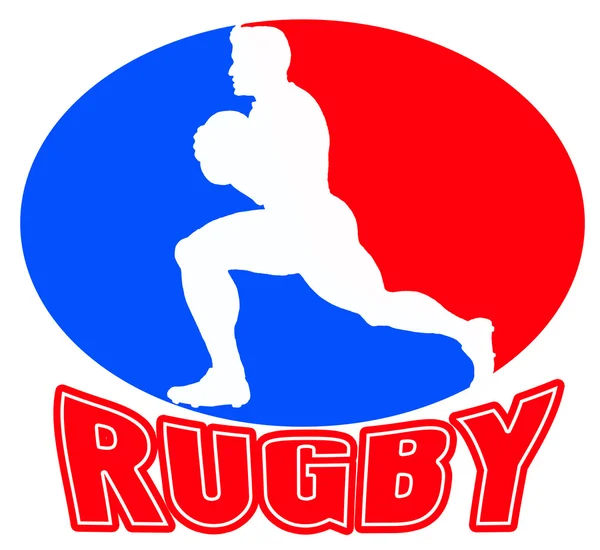 Rugby player körs med boll — Stockfoto