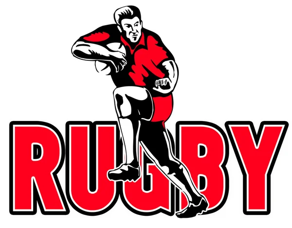 Gracz rugby, kolejny fending off — Zdjęcie stockowe
