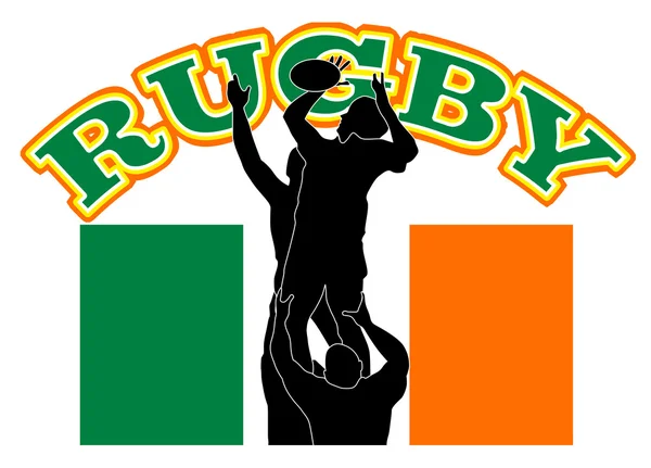 Rugby player çıkış atmak İrlanda bayrağı — Stok fotoğraf