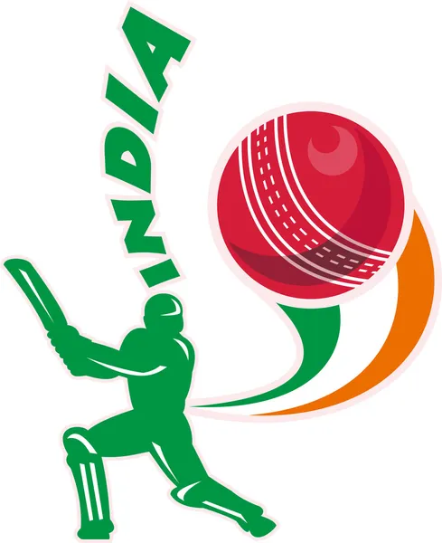 Desportos de críquete batedor batedor Índia — Fotografia de Stock