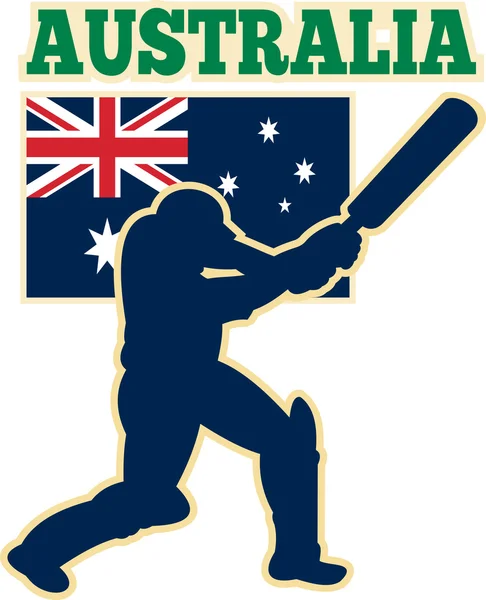 Cricket Sport Batsman australische Flagge — Stockfoto