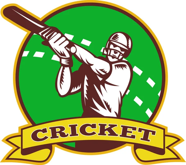 Cricket batsman batting — Stock Photo, Image
