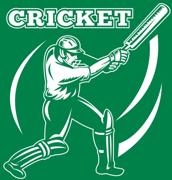 Kriket oyuncusu topa vuran oyuncu vuruş — Stok fotoğraf