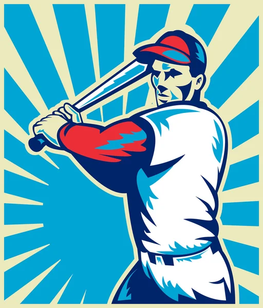 Baseball player with bat batting — Stock Photo, Image