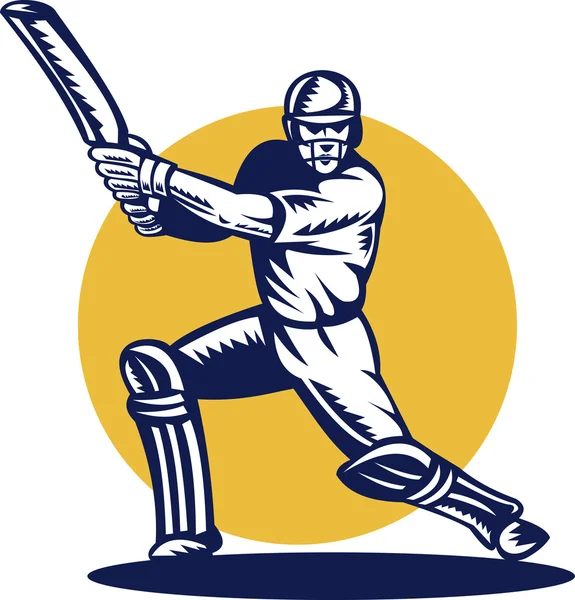 Cricket sports batsman batting front view — Stock Photo, Image