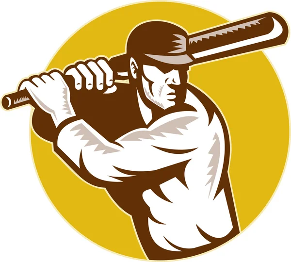 Cricket sports batsman batting side view — Stock Photo, Image