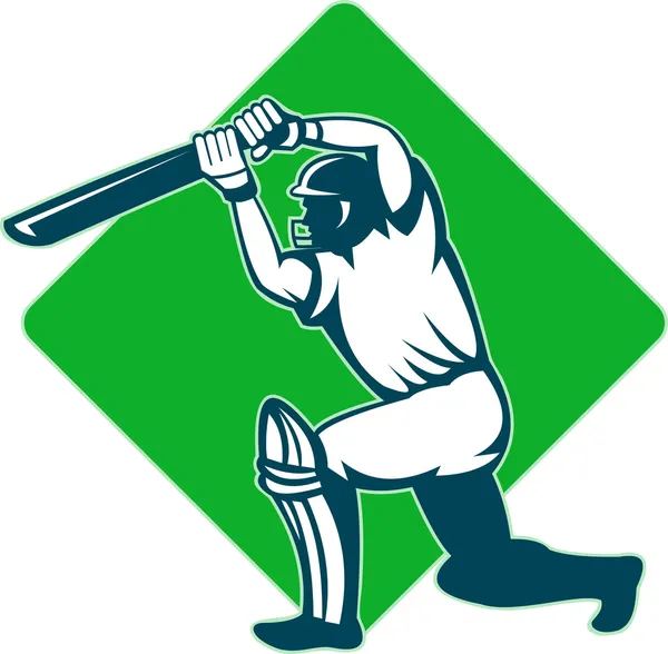 Cricket jogador de esportes rebatedor batedor — Fotografia de Stock