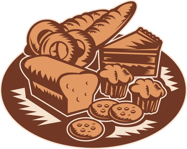 Ζαχαροπλαστικής αρτοποιίας, ψωμί μπισκότα muffin — Φωτογραφία Αρχείου