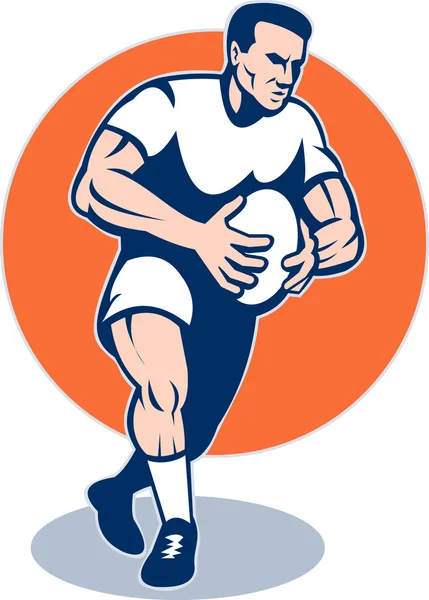 Jugador de rugby corriendo con pelota —  Fotos de Stock