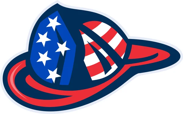 Пожарный шлем с американским флагом — стоковое фото