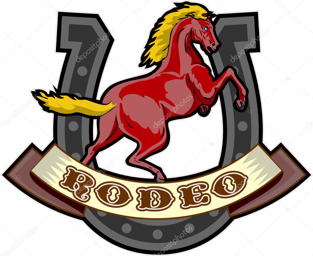 Rodeo prancing horse horseshoe