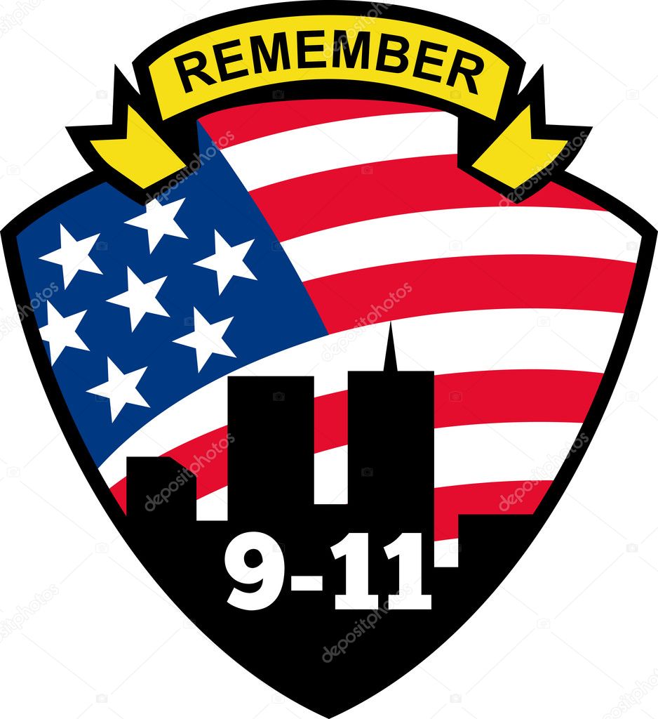 9-11 World Trade Center American Flag Shield
