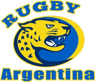 Rugby Argentina Jaguar Mascot head clipart