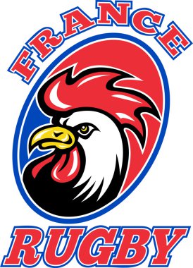 France Rugby Rooster cockerel clipart