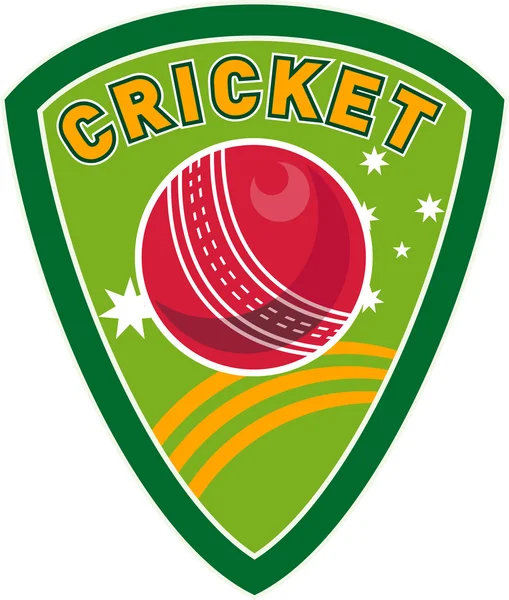 Cricket esportes bola escudo estrelas — Fotografia de Stock