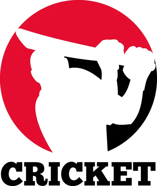 Kriket batsman silueta odpalování koule — Stock fotografie