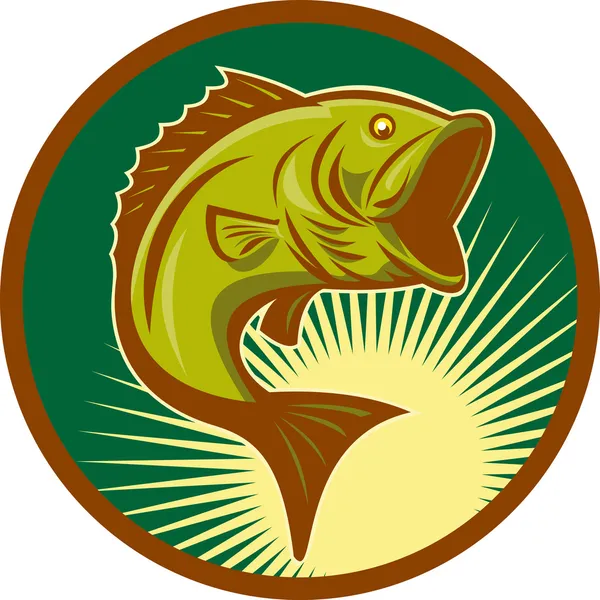 Largemouth bass ψάρι άλμα — Φωτογραφία Αρχείου