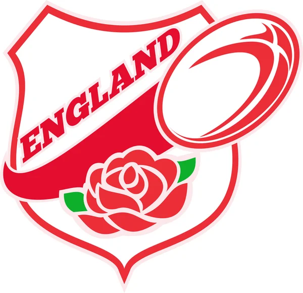 橄榄球英国英语玫瑰球盾 — 图库照片