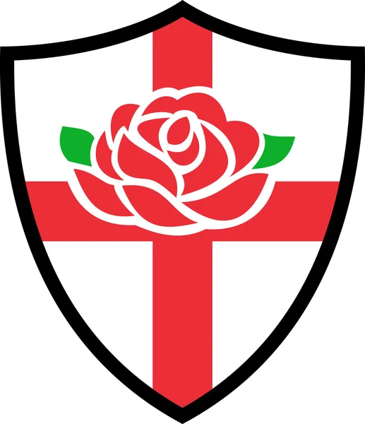 橄榄球英国英语玫瑰盾牌 — 图库照片